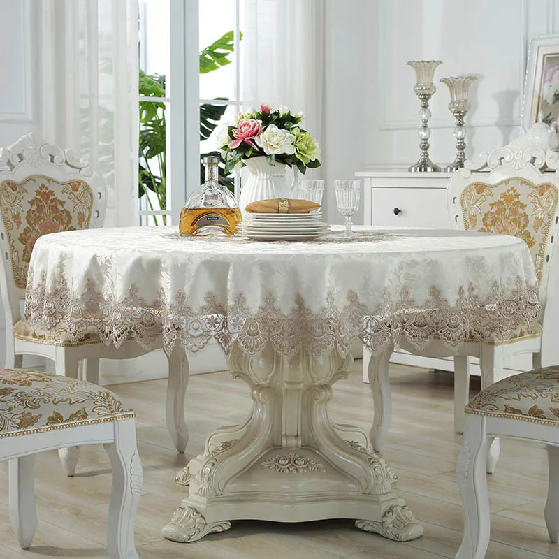 Super prabanga Europos stiliaus apvali staltiesė elegantiškas nėrinių staltiesė valgomojo stalas, medžiaga virtuvės stalo padengti dekoratyvinių rankšluostį