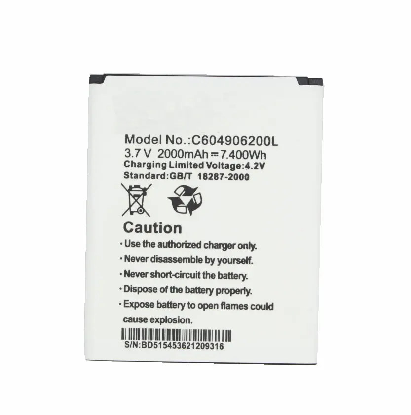 Ciszean 1x 3.7 V 2000mAh Pakeitimo Li-ion Baterija C604906200L 