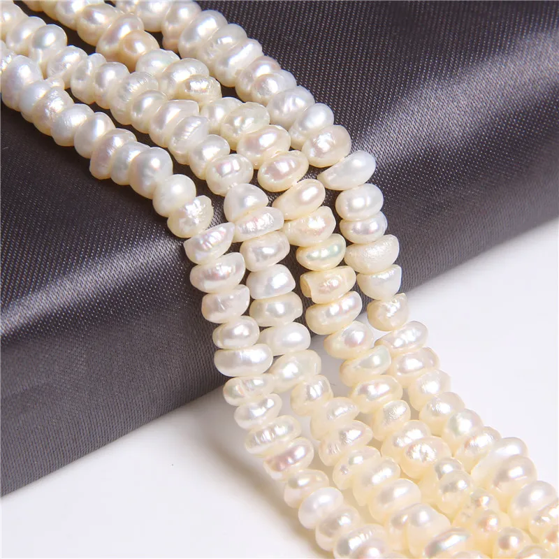 4-5mm, Nereguliarus Baltos spalvos Natūralių Gėlavandenių Perlų Karoliukus, Baroko Perlai Prarasti Granulės, Tinkami Papuošalai Priėmimo 
