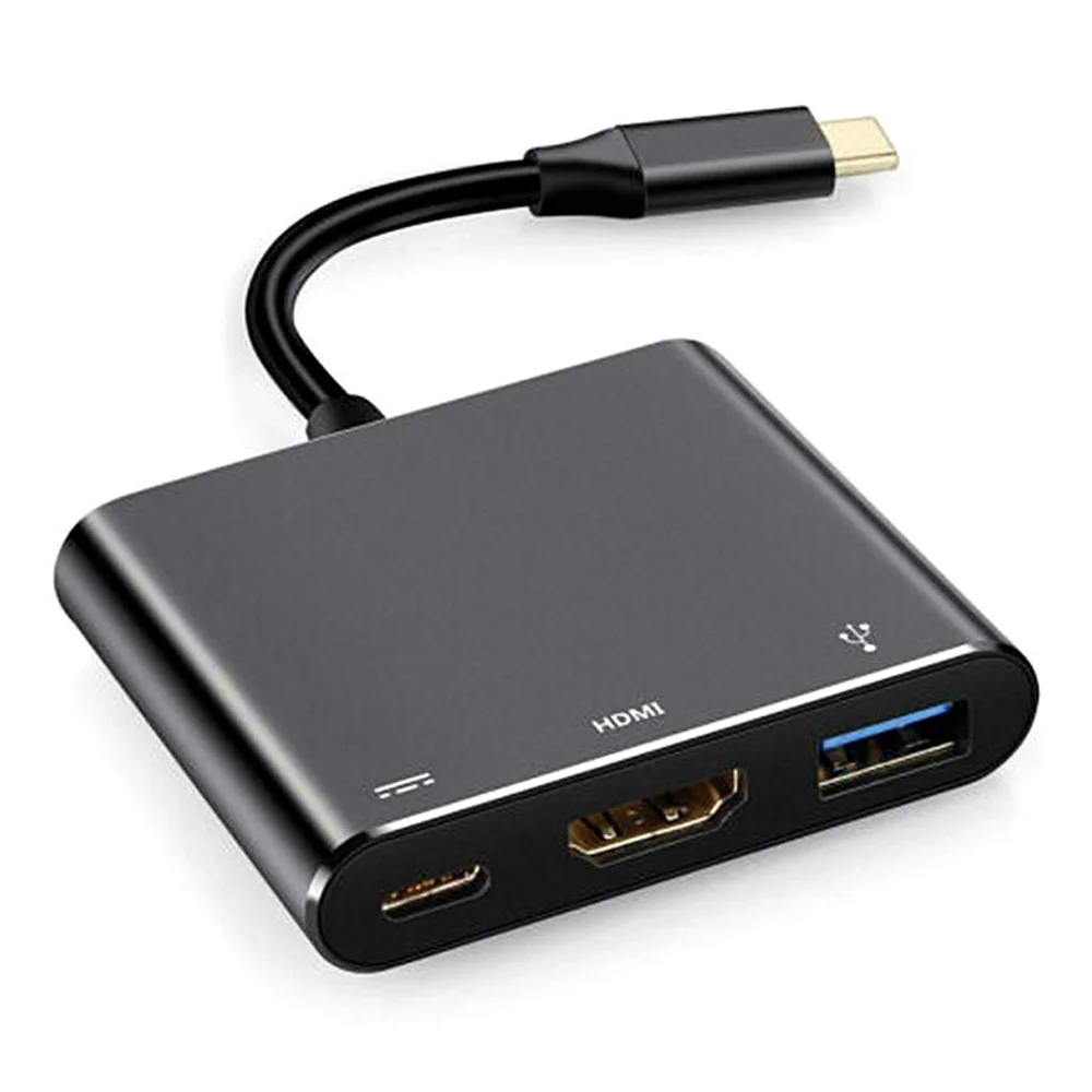 USB C HDMI Adapteris-suderinama 1080P HD 3-in-1 Konverteris Mini Kabelis centras su Tipas-C/USB 3.1 Centru TV 