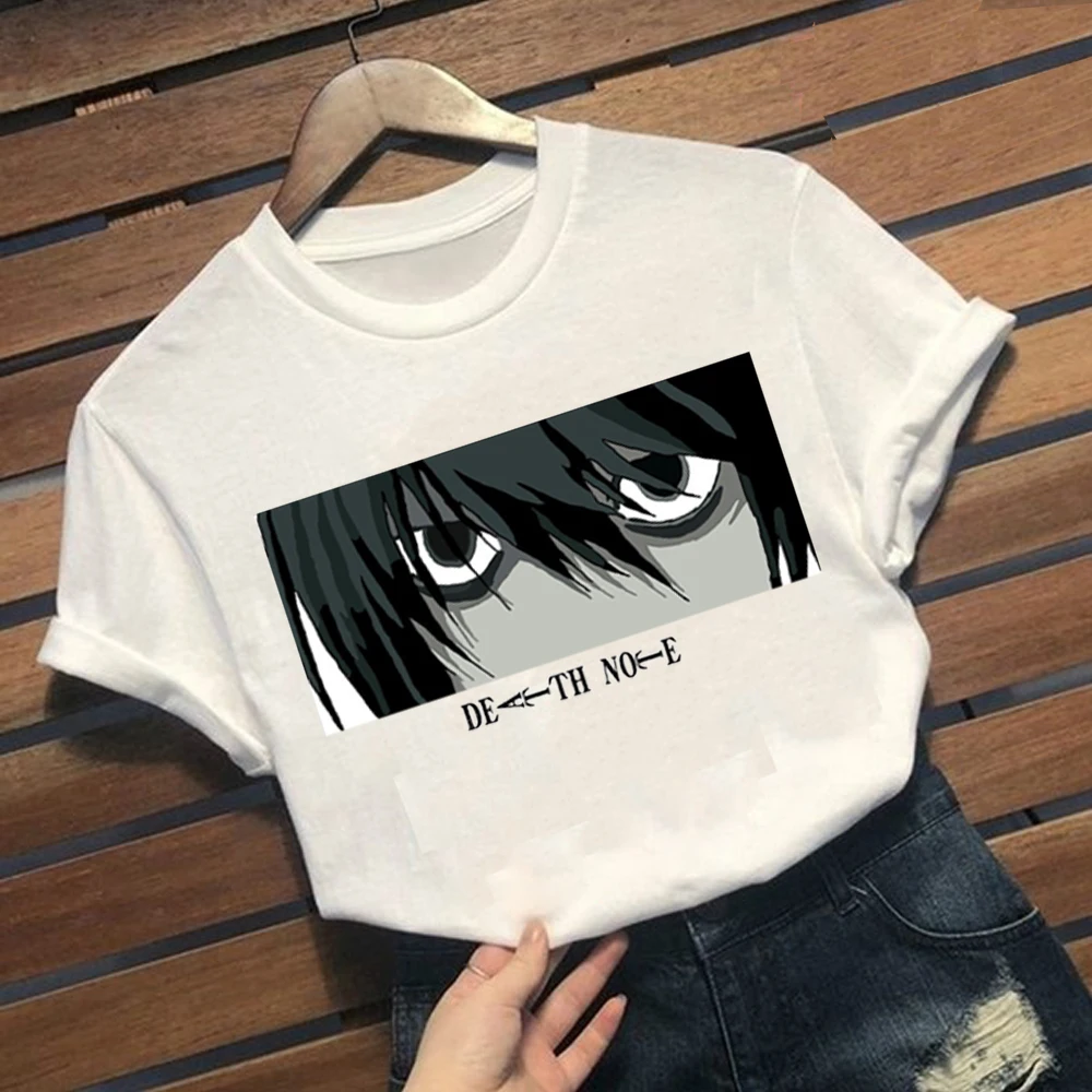 Death Note Akis Mados Japonų Anime Marškinėliai Vyrams Juokinga, Atsitiktinis, Kietas Streetwear Marškinėlius Porą Hip-Hop Top Tee Vyriška