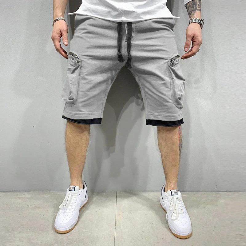 Vasarą greitai džiūstantys šortai vyriški bėgimo trumpos kelnės Atsitiktinis fitneso streetwear vyrų Multi-pocket sporto atsitiktinis klubo krovinių šortai