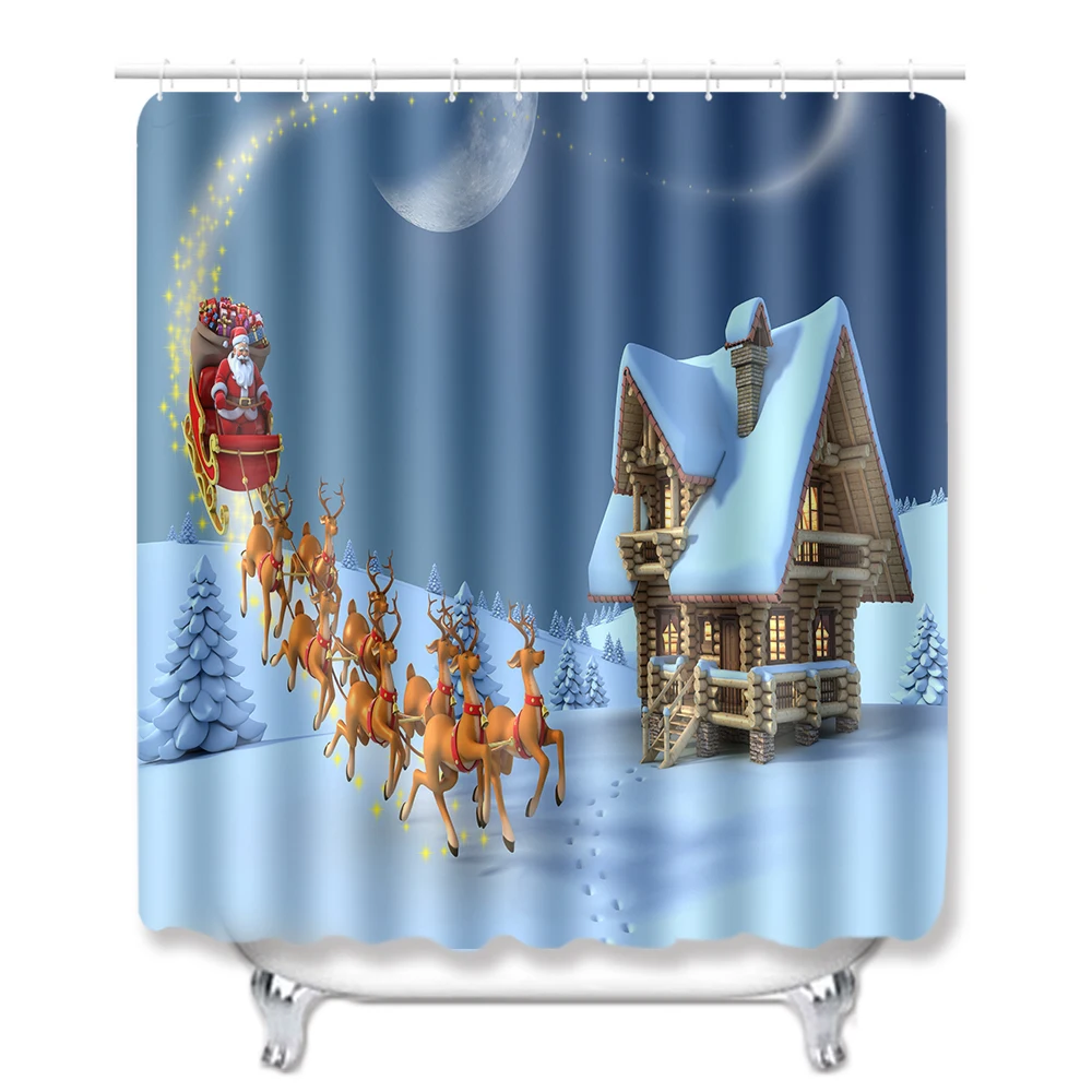 2020 Nuostabiu Užuolaidos Kalėdų Vandeniui Dušo Užuolaidos su 12 kabliukų 180*180cm Vonia
