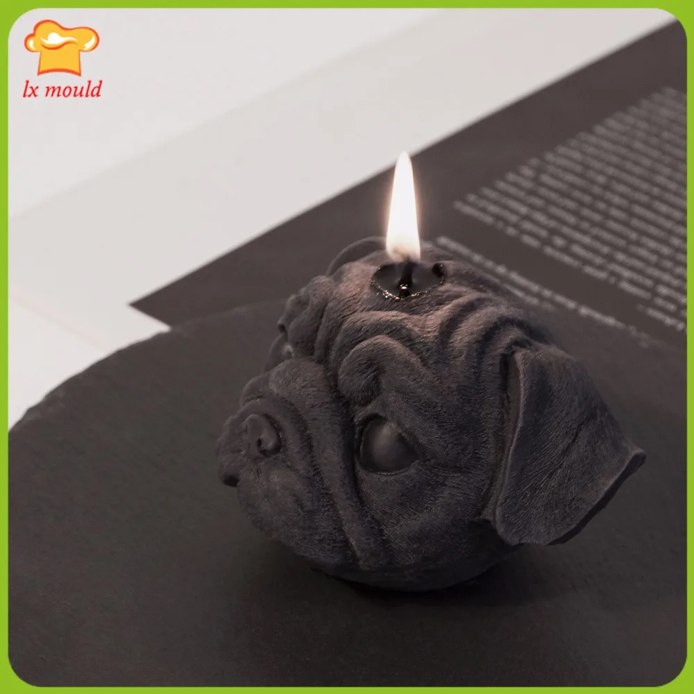 Pug šuns galva silikono formos muilo aromato vaškas formos žvakių liejimo formos