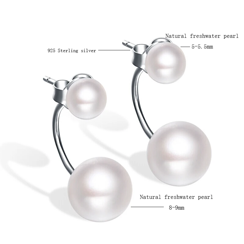 BaroqueOnly dvigubai perlų auskarai Papuošalai natūralių gėlavandenių perlų 925 Sterlingas Sidabro 2018 naują atvykimo moterims, dovanos