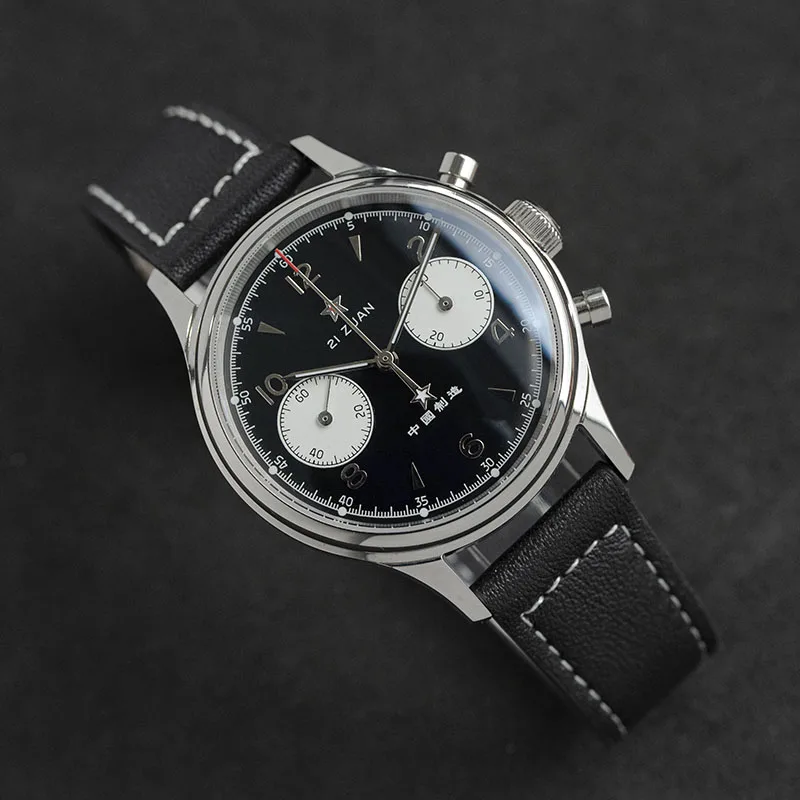 1963 Chronograph Mechaniniai Laikrodžiai Mens Safyras Pilotas Chronograph ST1901 Šviesos Wirst Laikrodžiai Vyrams montre homme 2020 m.