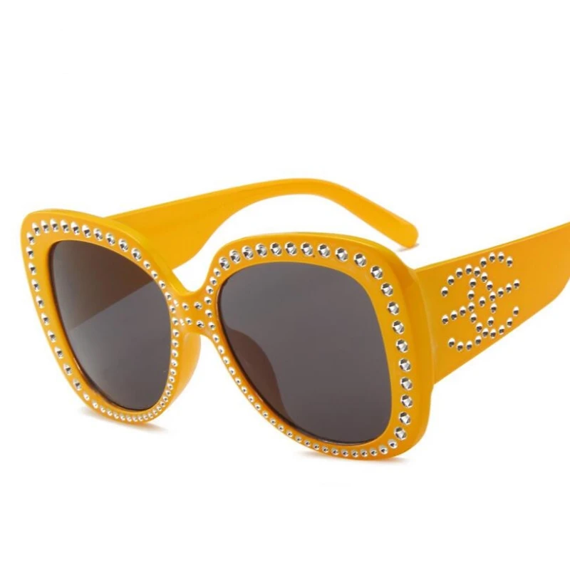 Didelis Moterų Akiniai nuo saulės Kvadrato Formos Deimantas, Saulės Akiniai UV400 Negabaritinių Akinių oculos de sol