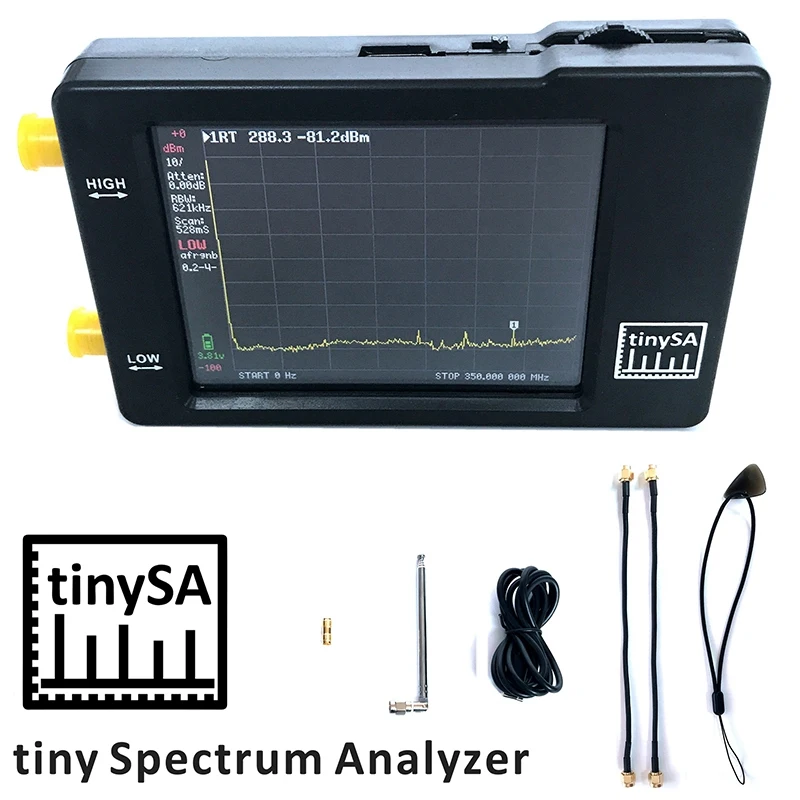Rankiniai Maža Spektro Analizatorius TinySA 2.8 Colių Ekranas su Baterijos,Antenos Analizatorius