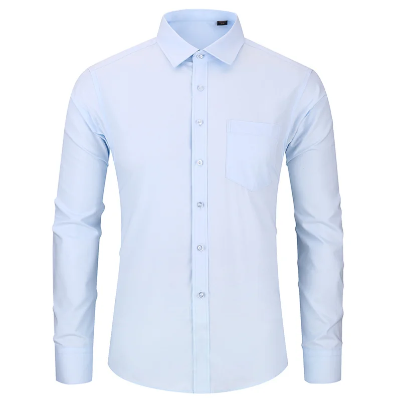 Aukštos Kokybės Non-lyginimo Vyrų Suknelė ilgomis Rankovėmis Marškinėliai 2020 Naujas Kieto Vyrų Plius Dydis Tinka Verslo Marškiniai Balta Mėlyna