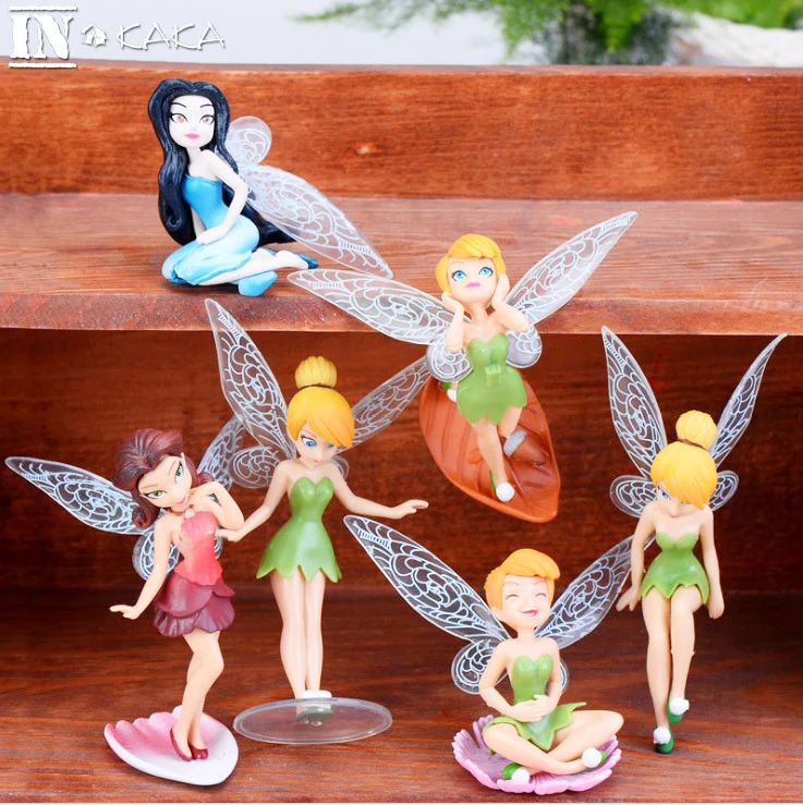 6pcs Anime Gėlių Fėja Namų micro pasakų sodo puošmena papuošalai moss Pav Žaislai, terariumai miniatiūrinės lėlės 