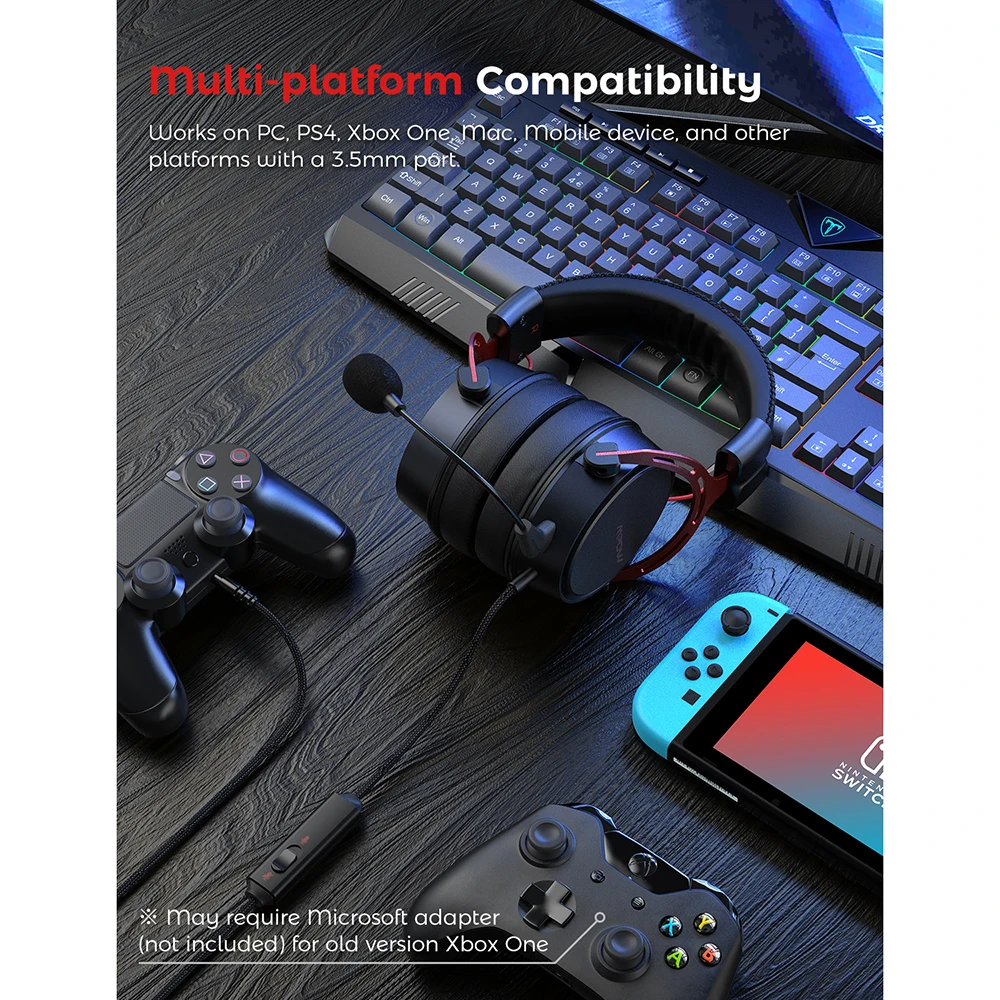 Mpow Oro SE Žaidimų laisvų Rankų įranga Laidinė 3D Erdvinio Garso Ausinės su Triukšmo Panaikinimo Mic In-Line Kontrolės PC Gamer PS4 PS5