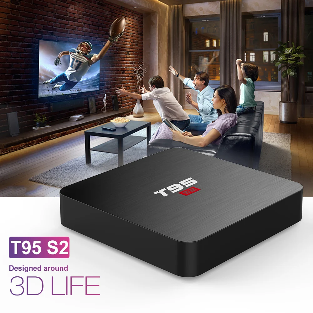 T95 S2 Android TV BOX Amlogic S905W Quad Core T95S2 Smart TV Box 1G/2G RAM 8G/16G ROM USB 2.0 2.4 GHz WiFi 4K H. 265 Set Top Box