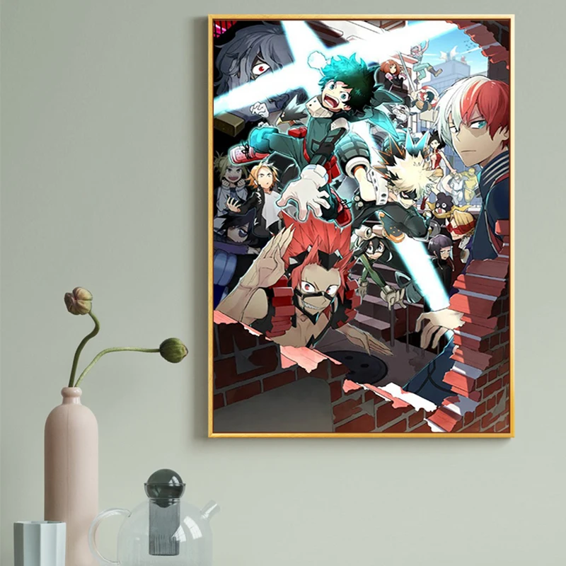 Japonijos Anime Boku No Herojus akademinės bendruomenės, Drobė, Tapyba, Plakatų ir grafikos Sienos Meno Nuotrauką Kambarį Namo Apdaila Cuadros
