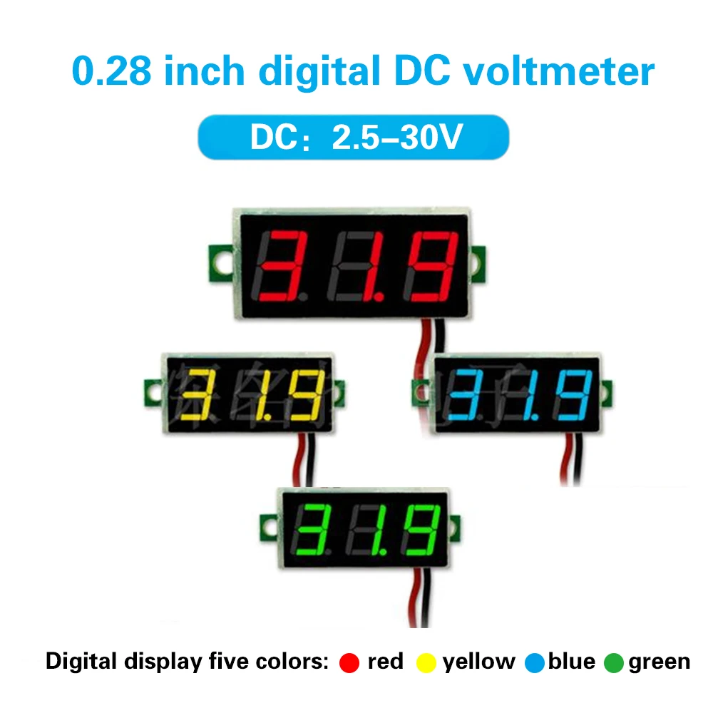 1PCS 0.28 Colių Skaitmeninis LED Mini Ekrano Modulis DC2.5V-30 V DC0-100V Voltmeter Bandymo Įtampa