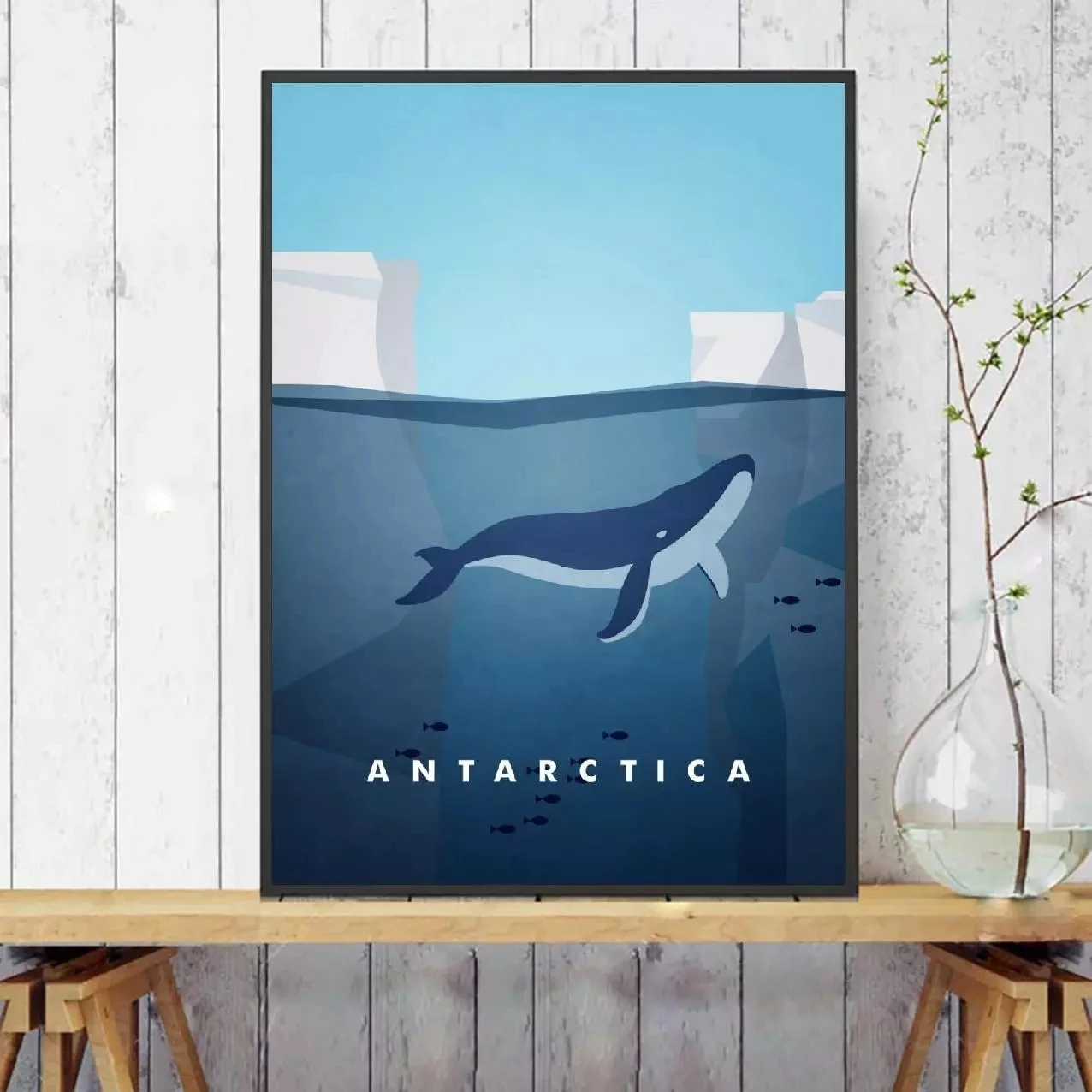 Namų dekoro Drobės Antarktida Kelionės HD Spaudinių Animacinių filmų Ryklys Paveikslų Modulinės Nuotraukos Sienos Meno Plakato Meno kūrinius Ne Įrėminti