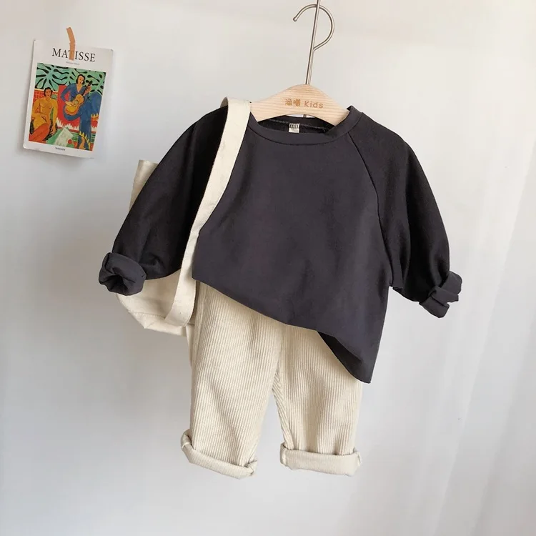 2020 m. Pavasarį Naujas Modelis, Vaikų Drabužiai, vaikiški marškinėliai korėjos Prarasti apvalios Kaklo Kūdikių Long Sleeve T-shirt