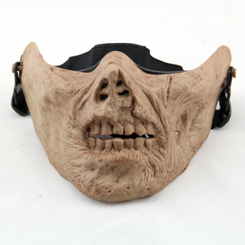 Pusę Veido Zombie Kaukolė Siaubo Airsoft Taktinis Dažasvydis Kaukes, Karinės Armijos Wargame Medžioklės Baisu Halloween Mask