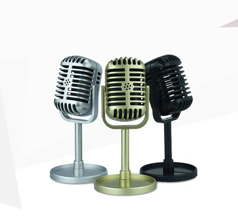 Klasikinis Retro Mikrofonas Prop Vintage Stiliaus Mic Universalus Stovas Suderinama Pasirodymą Gyvai, Karaoke Įrašymo Studijoje Prop
