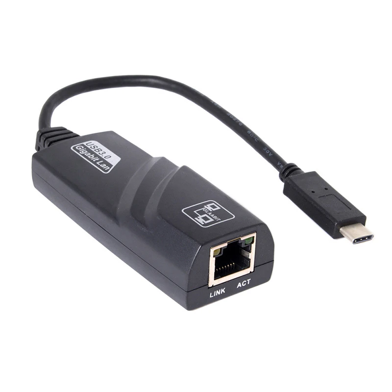 Naujas 1000Mbps Tipas-c USB-C RJ45 Gigabit Ethernet LAN Tinklo Adapterio Kabelis KOMPIUTERIUI K Nešiojamas Aksesuaras Juoda