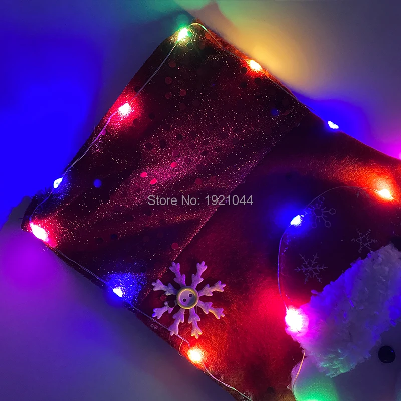 Naujas LED Šviečia Kalėdų Kojinės spalvotu LED Kojinės Kalėdų Vakarėlį Prekių Saldainių Maišelį Kalėdų Medžio Apdaila