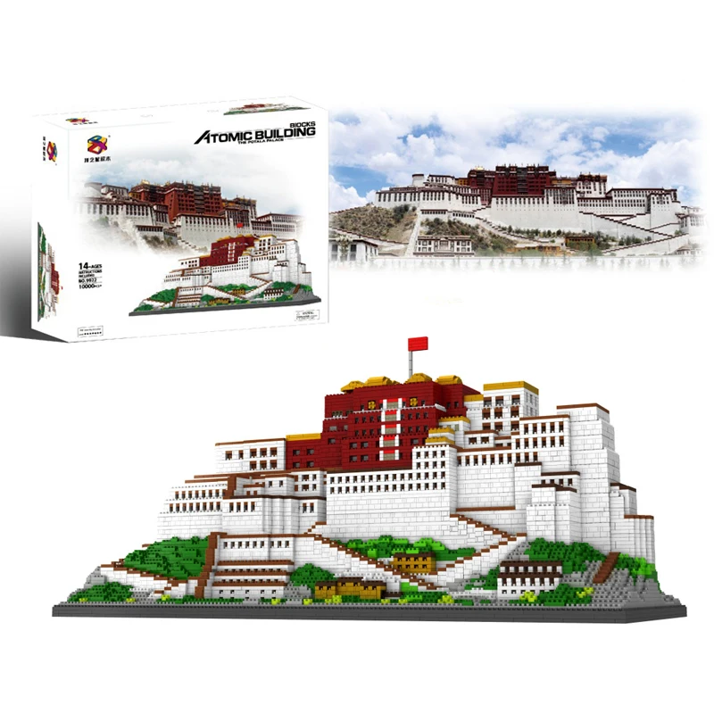 10000pcs+ Potala Blokai Kinija, Tibetas Garsaus Architektūros Micro Plytų 9922 Diamond Blokuoti Žaislai Vaikams