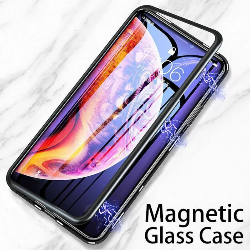 Magnetinio Atveju, Absorbcijos Flip iPhone 11 2019 Telefono Galinį Dangtelį, Metalo, Stiklo, 
