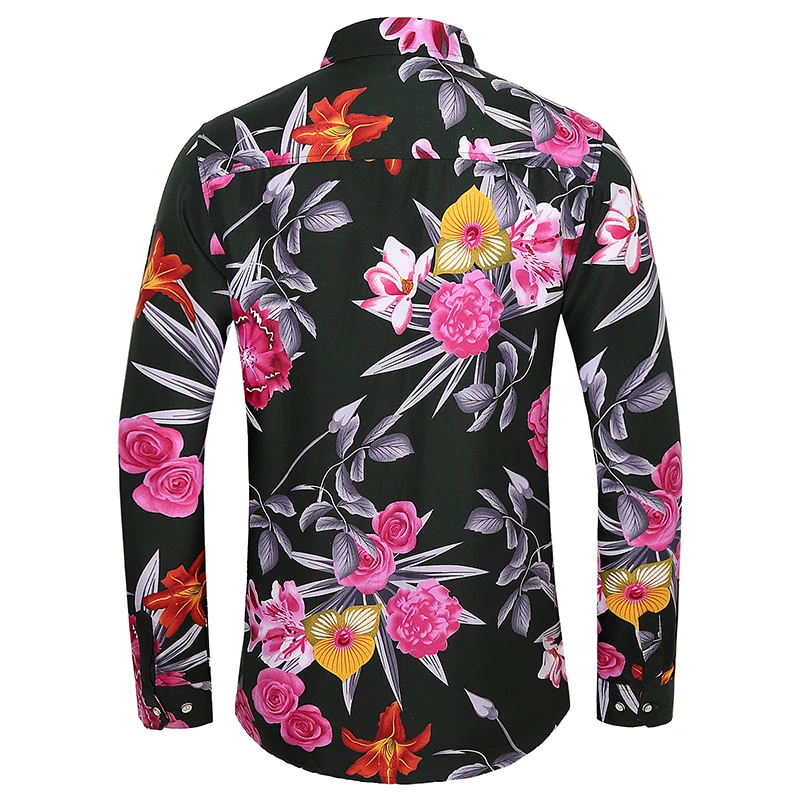 Plus size 7xl mens prabangių gėlių marškiniai geros kokybės medvilnės atsitiktinis marškinėliai vyrams ilgomis rankovėmis suknelė marškiniai