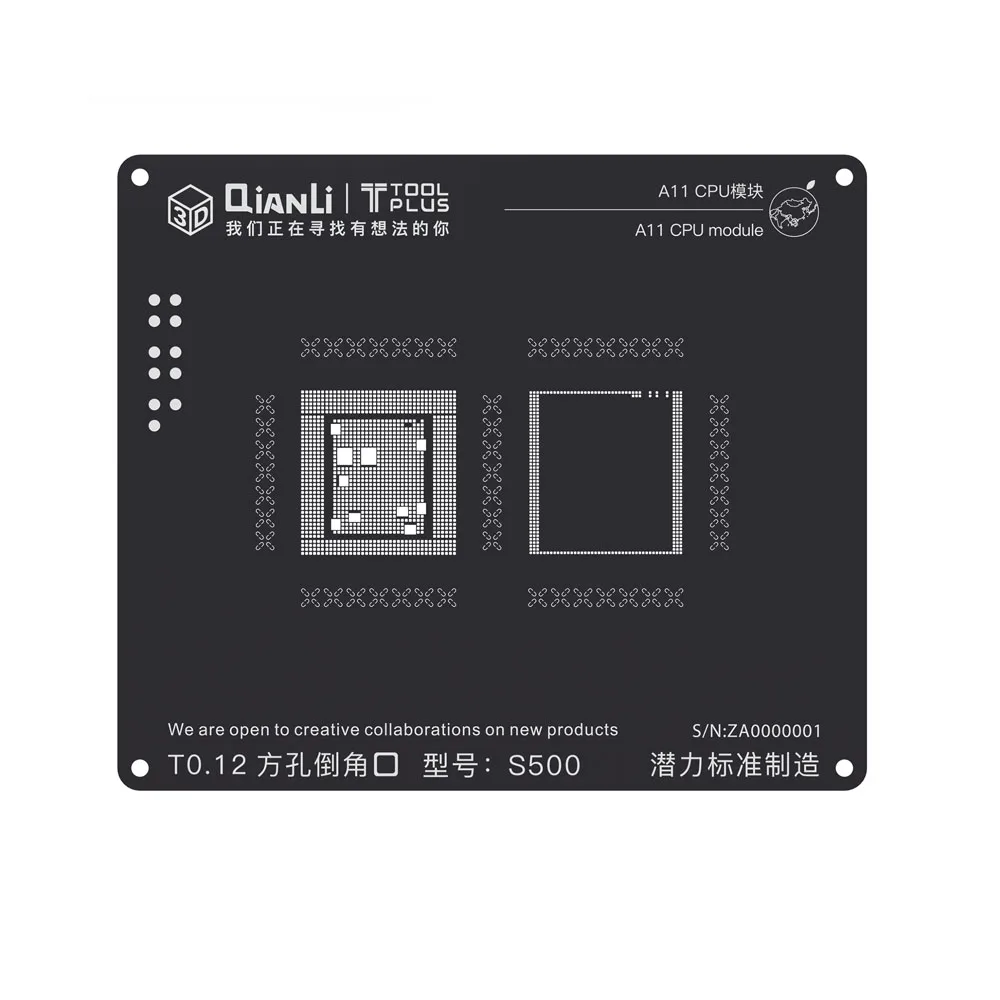 Qianli 3D Padėties nustatymo Trafaretas Universal CPU Square 