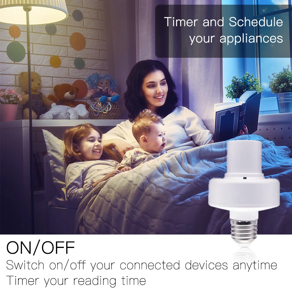 WiFi Smart Lemputės Adapteris Lempos Laikiklis Bazės AC Smart Gyvenimas/Tuya Belaidžio Valdymo Balsu su Alexa 