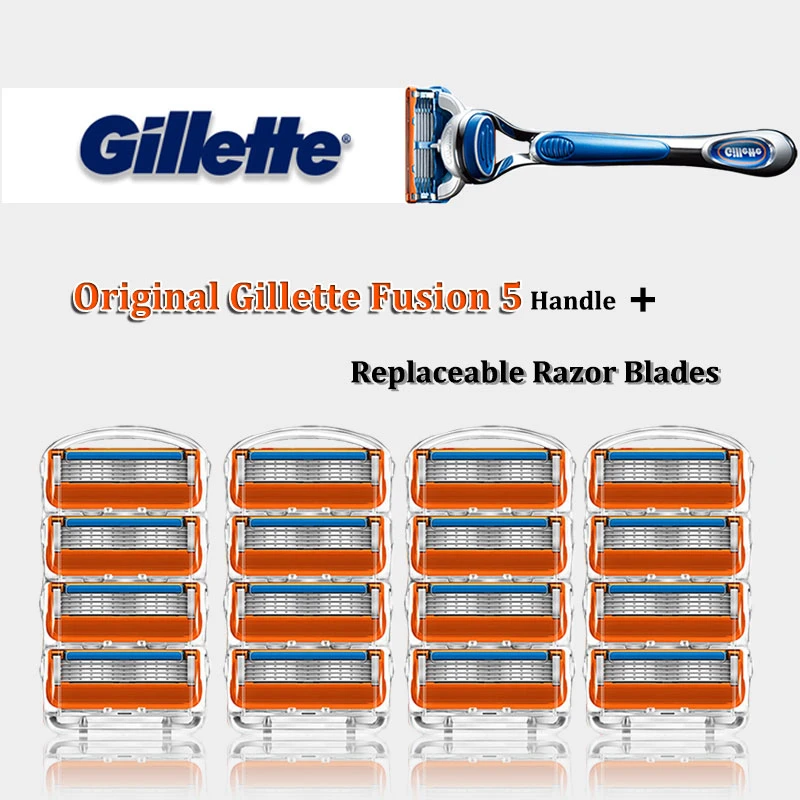 Skutimosi Skustuvas Vyrams Originalus Gillette Fusion 5 Vadovą Razor Kasetės Ir 5 Sluoksnių Keičiamomis Geležtėmis Vyrų Skutimosi Veido Priežiūra