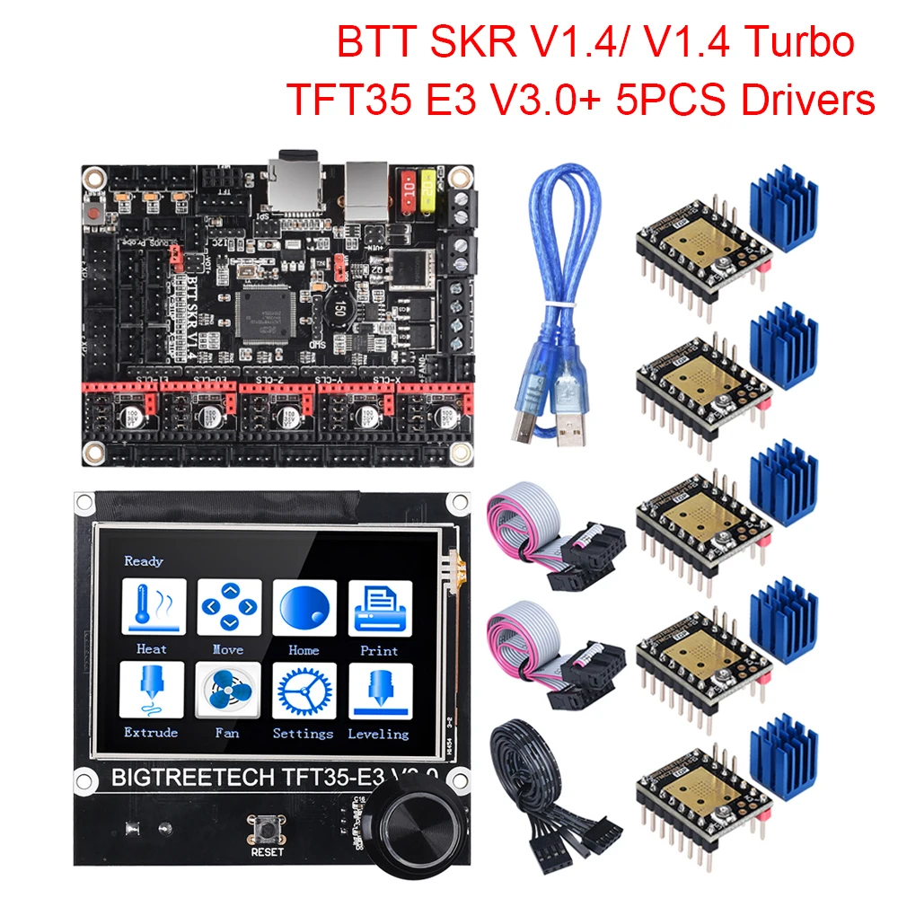 BIGTREETECH BTT SKR V1.4 SKR V1.4 Turbo 32Bit Valdybos TFT35 E3 V3.0 Jutiklinį Ekraną Atnaujinti SKR V1.3 TMC2208 TMC2209 3D Spausdintuvo Dalys
