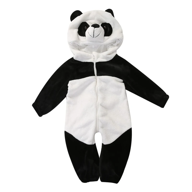 2020 Kūdikiams, Kūdikių Berniukų, Mergaičių Rudens Žiemos Drabužių Romper Jumpsuit Naujagimių Drabužiai Gobtuvu Mielas Panda Romper Kūdikių Kostiumai
