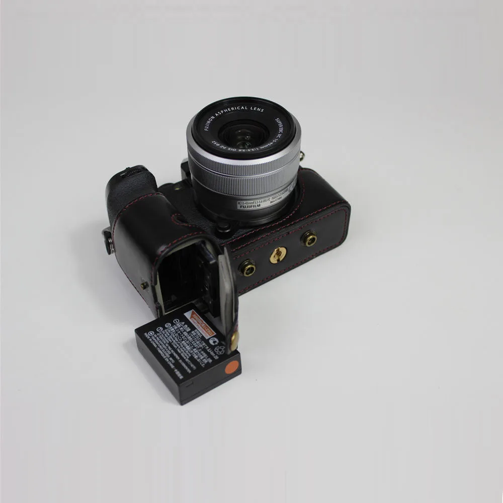 Prabanga Versija Odinis dėklas Apsauginis Dangtelis FUJI Fujifilm X-S10 XS10 Fotoaparato Krepšys, Dirželis per Petį Baterija Atidarymo 15-45mm Lęšių