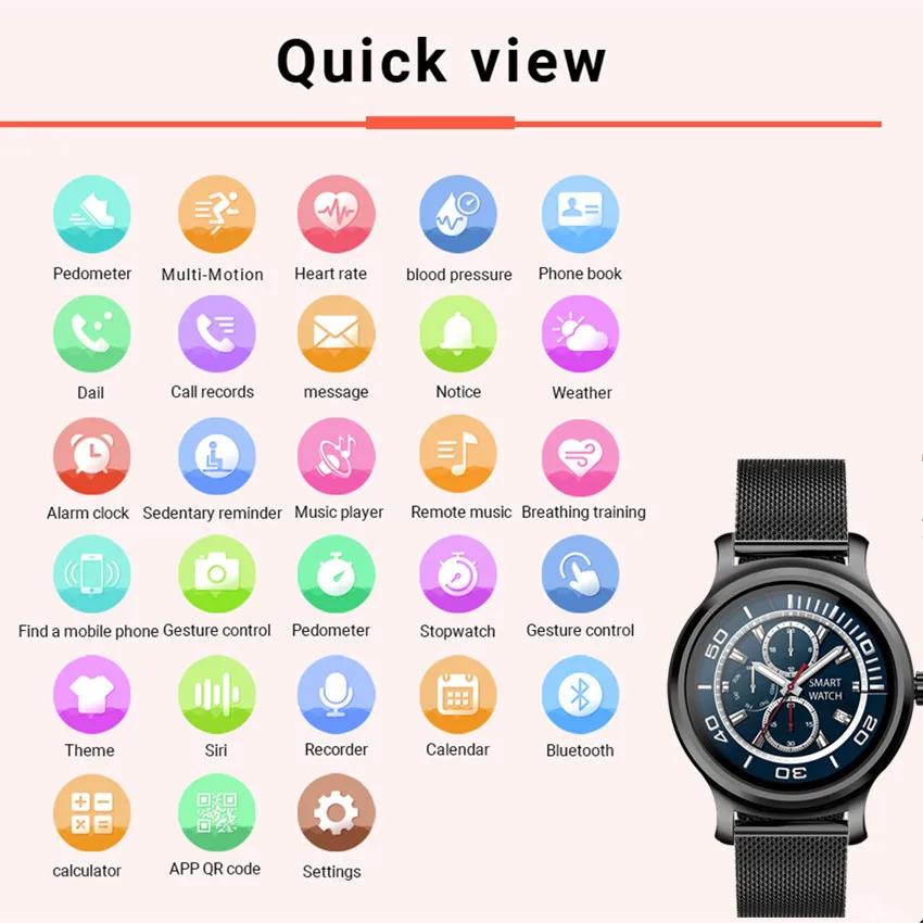 SCOMAS Luxury Smart Watch Vyrai Moterys 1.28