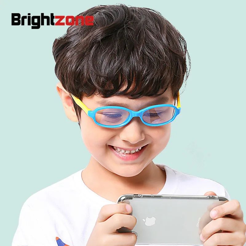 Brightzone 2018 Naujas Berniukas, Mergaitė, Stabdžių Mėlyna Šviesa Kompiuterinių Žaidimų Akiniai Vaikams Silikagelio Stiklo Mados Rėmo Akiniai Geriausias Tmall