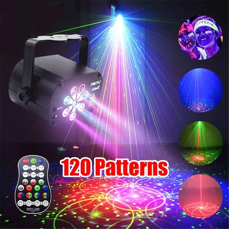 Lazerinis Projektorius, RGB Šviesos DJ, LED Scenos Šviesos Poveikio, UV Lempos Įkrovimo 120 Modelius Šalies Projekcija Šviesos Kalėdinė Diskoteka