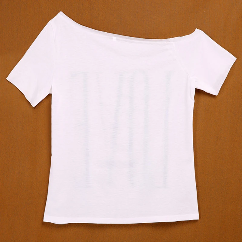 2020 Naujas Vasaros Moterų Ponios Atsitiktinis Mados Velniop Kaklo Off-pečių Trumpas Rankovės marškinėliai MEILĖS Laiškus Balta Tees Viršūnės