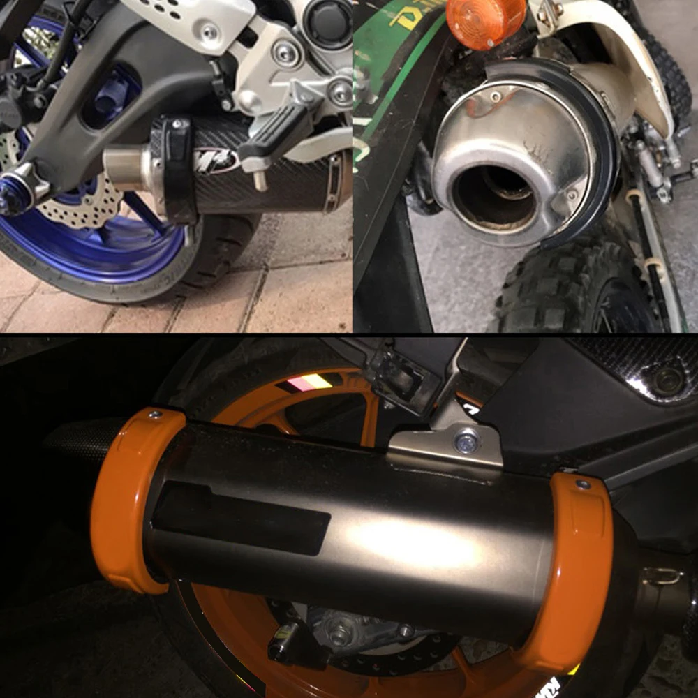 Universalūs Motociklo Išmetimo Raštas 100mm-160mm Ovalo formos Gali būti Apvalios Išmetamųjų Guard Dangtis