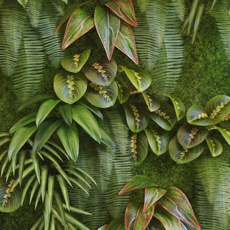 Custom Freskos 3D Žaliųjų Augalų Lapai Nuotrauka Fone Sienų Tapyba-svetainė, Miegamasis, Valgomasis Vandeniui, Drobė, Tapetai, 3D
