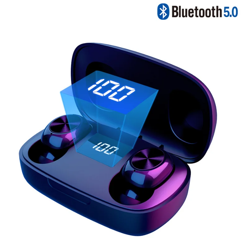 TWS Bluethooth Ausines Mygtuką Kontrolės Belaidės Ausinės, LED Ekranas, IPX7 atsparumas Vandeniui Triukšmo Panaikinimo Ausinių Su Mikrofonu