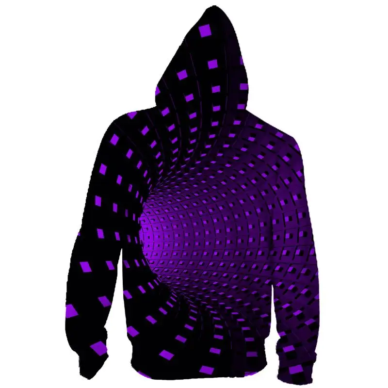 Poleron vyras Hoodie vyrų violetinė išmaišykite 3D spausdinimo užtrauktukas palaidinės 3d palaidinukė Visas Spausdinimo Medžiaga Mados vyras hoodies Zip Iki