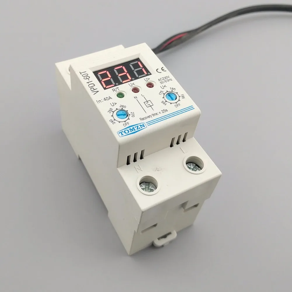 40A 220V, reguliuojamas automatinis pakartotinis per įtampos ir pagal įtampos relinės apsaugos įtaisų, su Voltmeter įtampos stebėti