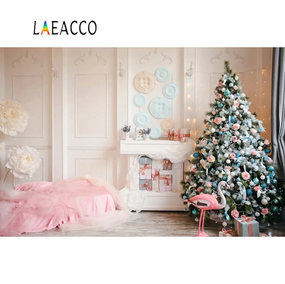 Nuotrauka Fone Prašmatnus Sienos Kambarį Medinių Grindų Kalėdų Eglutė Prancūzijos Langą Žiemos Pušies Fotografijos Fonas Foto Studija