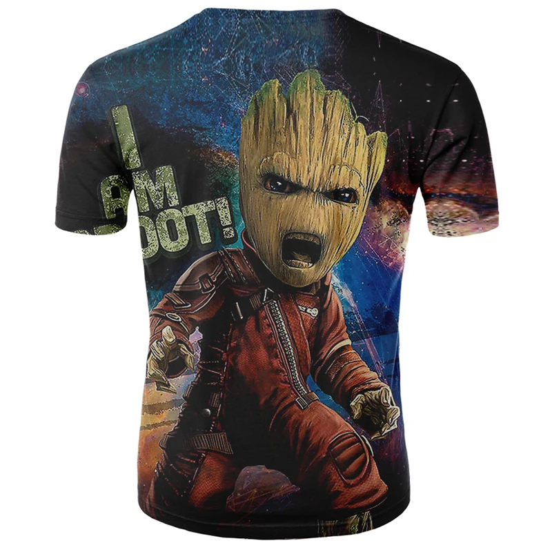 Vasarą karšto pardavimo Groot Galaxy Guard 3D atspausdintas T-shirt vyrų klounas veido vyriški marškinėliai trumpomis rankovėmis įdomus marškinėliai topai ir T-shirts