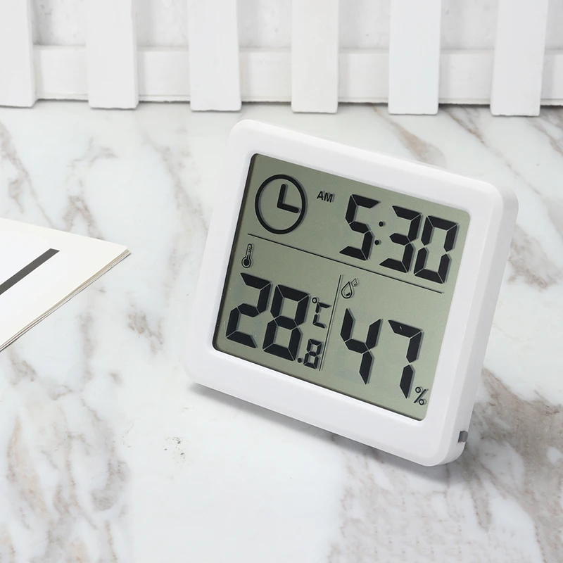 Naujas Atvykimo Patalpų Termometras Su Drėgmėmačiu Skaitmeninis Ekranas Kambario Drėgmės Matuoklis Laikrodis Belaidžio Temperatūros Jutiklio Matavimo Įrankiai