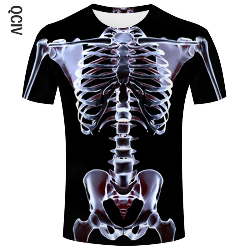 X-Ray Skeletas Marškinėliai Homme Black Marškinėlius Vyrams, Atsitiktinis 3D Atspausdintas Apvalios Kaklo trumpomis Rankovėmis vasaros Viršūnes T-shirt Camiseta Masculina