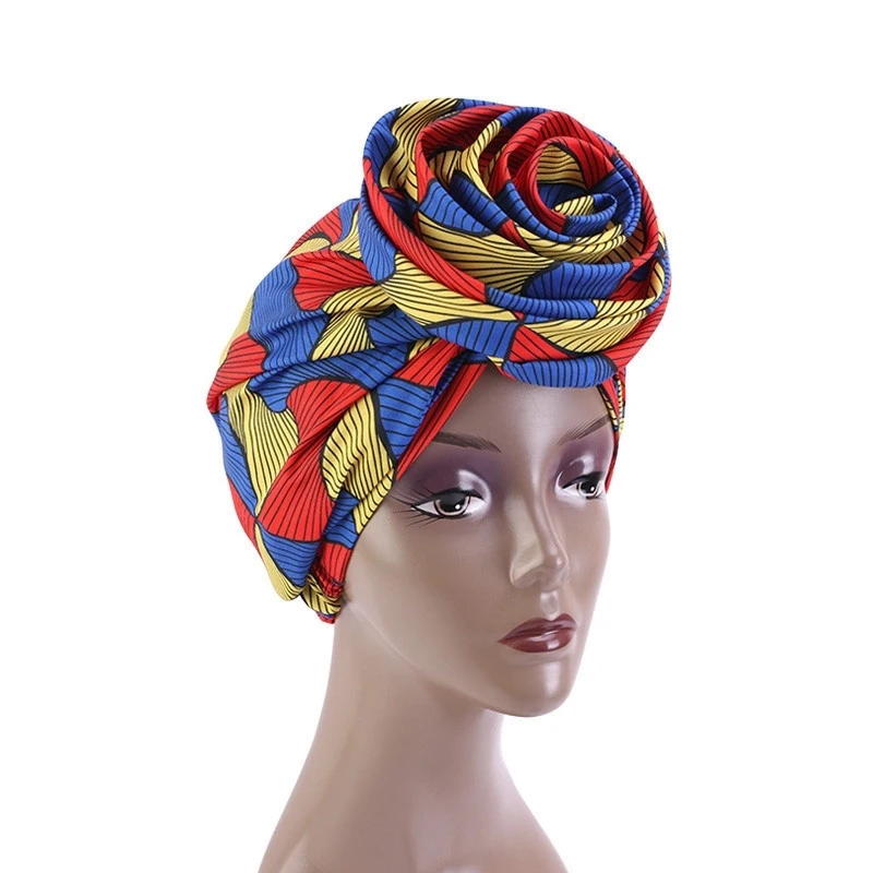 Afrikos Plaukų Bžūp Miega Spausdinti Satino Pamušalas Turbaną Skrybėlę Pan Gėlių Nacionalinių Variklio Dangčio Haircaring Aksesuarai Moterims
