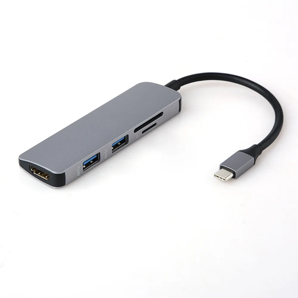 5 in1 USB C HUB USB-C-HDMI Micro SD/TF Kortelių Skaitytuvo Adapteris, skirtas 