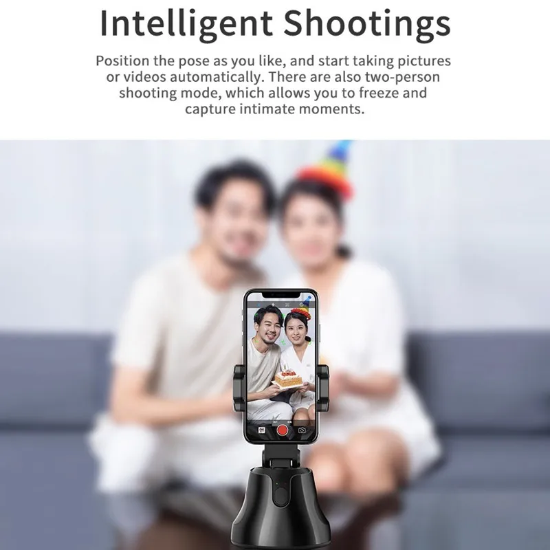 Smart 360° Selfie Fotografavimo Gimbal Veido Objekto Stebėjimas Selfie Stick Apai Genie Išmaniųjų Telefonų Turėtojas, Foto Vedio Vlog Pasirodymą Gyvai