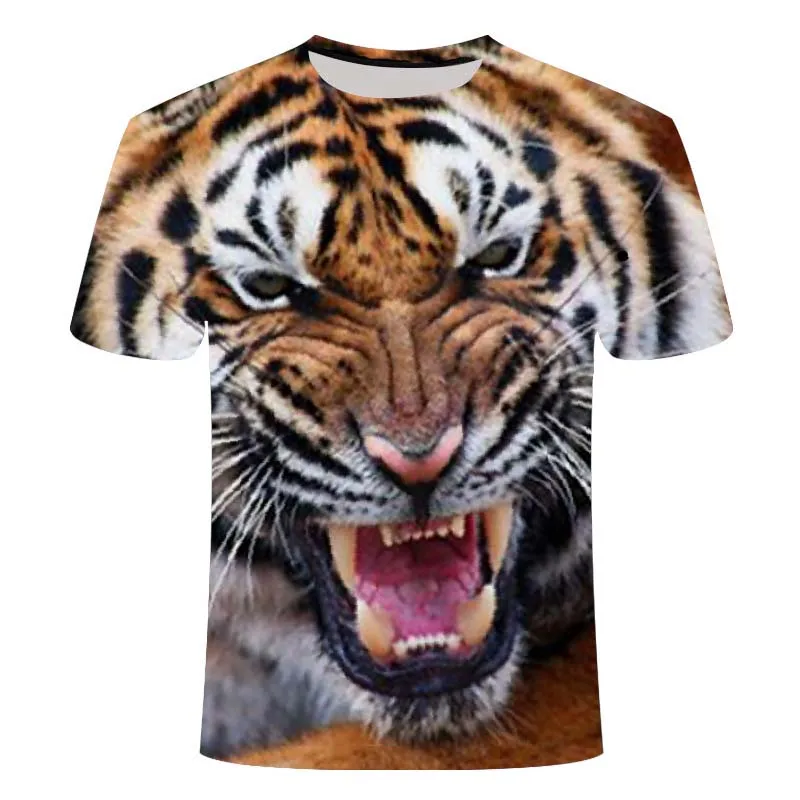 Vasaros drabužių Europos ir Amerikos banga prekės valdinga 3D liūtas spausdinti vyriški marškinėliai trumpomis rankovėmis